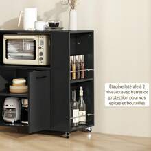 HOMCOM Chariots de rangement - Noir - Voir 5