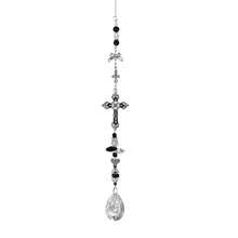 1pc Vintage Carved Metal Cross Crystal Hanging Ornament, Rainbow Sun Catcher Pendant, Suitable For Yard, Home, Bedroom Or Car Rearview Mirror Window Decoration, Faith Gift - Cross Pendant - View 8