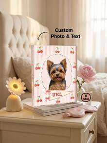 1pc Personalized College Pet Portrait Acrylic Block, Custom Dog Portrait Desk Decor, School Spirit Gift, Collegiate Dorm Room Decor,Pet Lover Gift,Pet Owner Keepsake - Multicolor - View 2