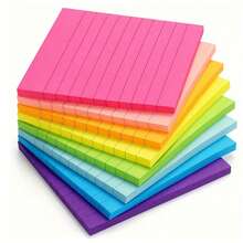 8 Packs Colorful Striped Sticky Notes, 45 Sheets Per Pad, Strong Adhesion, Suitable For School, Study, Office And Home Notes - one-size - View 10