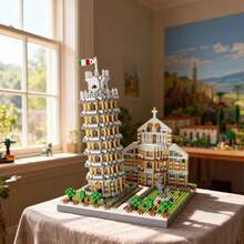 1400+Pcs Mini Leaning Tower Of Pisa Building Block Set, Taj Mahal And Neuschwanstein Castle Building Blocks, World Famous Architecture Assembly Model, High Difficulty Adult Toy Micro Particle Desktop Decor, Birthday Gift, Stress Relief Building Block Toy, Holiday Gift - Multicolor - View 14