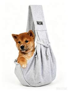 1pc Crossbody Pet Backpack Suitable For Outdoor Walking, Commuting And Shopping, Applicable For Cats And Small Dogs With Pockets And Adjustable Dog Harness, Puppy And Cat Harness | Hands-Free Pet Sling Bag, Zipper Pocket, Travel Use, Comfortable For Puppies And Cats, Gray - Multicolor - View 8