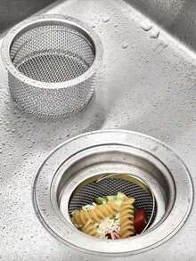 1pc Kitchen Sink Drain Filter And Plug, Round Kitchen Drain Stopper, Stainless Steel Garbage Disposal Plug With Handle, Common Anti-Clogging Kitchen Sink Filter, Strainer Basket Filter - Multicolor - View 8