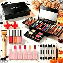 MISS ROSE 190-Color High-Quality Professional Makeup Palette Gift Box|Mirror + Full Set Of Brushes|Eye Shadow, Powder, Blush, Eyebrow Powder, Four-In-One Set|Stage-Level Makeup To Daily Nude Makeup|Valentine's Day Gift For Girlfriend/Novice Must-Have - 彩色 - 查看 12