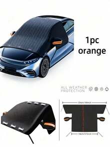 1pc Car Windshield Snow Cover, Frost-Proof, Snow-Proof, Leaf-Proof, Sun-Proof, Suitable For Sedan, SUV And New Energy Vehicle, Thickened Waterproof, Practical And Thoughtful Gift For Autumn And Winter - Multiple Styles - View 6