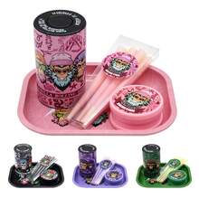 Creative Pattern Rolling Tray Set, Includes 18*14cm Metal Tray, 60mm Grinder, Large Size Rolling Papers (8pcs/Box) And Vacuum Jar. Convenient For Travel, Easy To Use. Home Tools & Party Supplies. Halloween Gift. Christmas Gift. - Multicolor - View 7