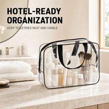 2pcs Transparent Storage Bags With Sturdy Zipper And Large Capacity, Suitable For Travel Toiletries, Clothing, Toys And Home Decor, Transparent Design For Quick Identification, Applicable For Apartment, Home, Travel And More - Multicolor - View 2