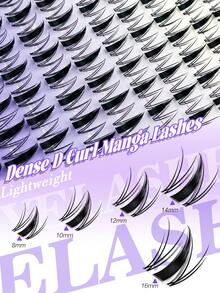 ELYCO10 Transparent Stem False Eyelashes 8-16mm Mixed Length Cartoon Style 120 Clusters Segmented Eyelashes D Curl DIY Self-Application Eyelashes Wet Look Sharp Anime Style Single Cluster Eyelashes With 0.05mm Ultra-Thin Invisible Stem Single Cluster Eyelashes Segmented Eyelashes False Eyelashes - D - View 4