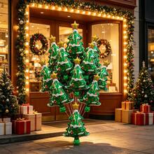 10pcs 16-Inch Christmas Tree Shaped Aluminum Foil Balloons, Suitable For Christmas Holiday Atmosphere Decoration, Store Window Display, Holiday Party Scene Arrangement, Photo Props - View 5