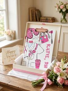 1pc Custom Nurse Name Clipboard, Ideal For Nurses And Healthcare Professionals, A Great Birthday Gift Option, Personalized Folder Featuring Cute Icons, Suitable For Daily Work And Office Use - Multicolor - View 4