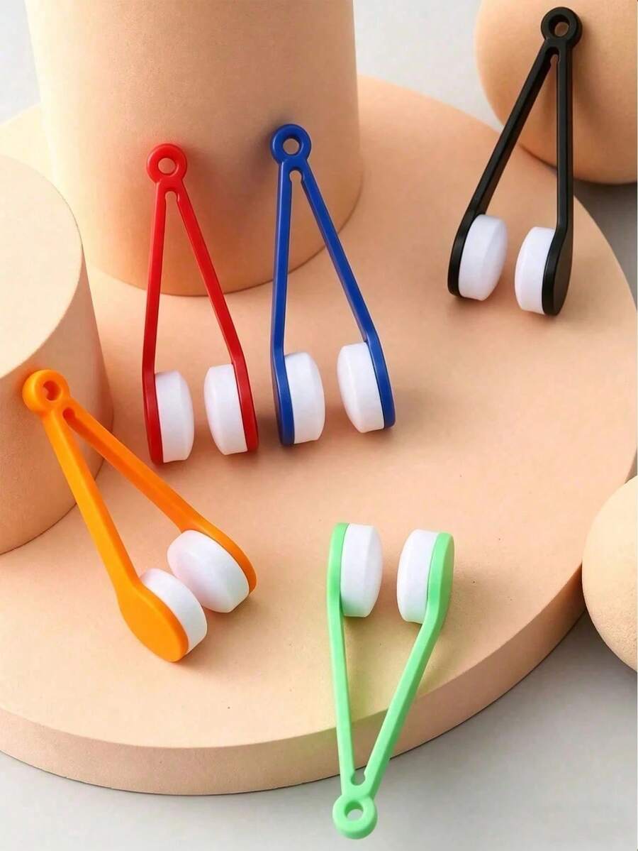 1/5/10pcs Portable Eyeglass Cleaning Kit, Includes Microfiber Cleaning Cloth And Double-Sided Brush, Keep Your Glasses Clean And Like New Anytime