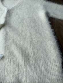 Minimalist Solid Color Velvet Women's Dress, Suitable For Dates, Holidays, And School, Autumn/Winter White - White - View 9