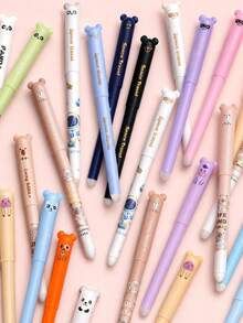 30-Pack 0.7mm Erasable Gel Pens, Animal Print Design, Includes 20 Random Pens + 10 Refills, Multi-Color Thermo-Sensitive Erasable Ink - Multicolor - View 9