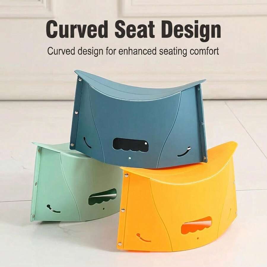Foldable Portable Camping Hiking Stool With Carrying Bag Function, Lightweight Mini Foldable Travel Portable Stool, Quick Deployment, Suitable For Camping, Hiking, Picnic, Fishing, Subway, Outdoor Backpacking, Picnic, BBQ - Multicolor - View 1