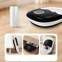 Masajeador de pies plegable con burbujas de calor y masaje de vibración y chorros, baño de pies de aceite de árbol de té de 16 oz con sales de Epsom, lavabo para baño de pies con - Multicolor - Ver 5