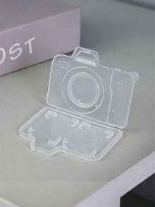 3/1pc Camera-Shaped Compact SD Card Storage Box, SD DSLR Camera Packaging Storage Box, White Memory Card Storage Plastic Box Phone Storage Card Protective Case, Portable Travel Electronic Accessories Card Holder, Camera Storage Card Storage Device, Dual Card Slot Plastic Protective Cover - Multicolor - View 11