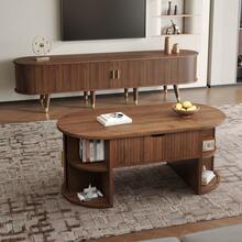 TV Stand Brown - TV Stand With Drawers - Modern Living Room Stand - Walnut - View 3