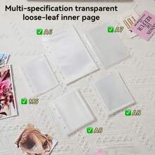 10/20/30/50pcs/Pack A7 Transparent Loose-Leaf Pages, Double-Sided Photo Album Inner Pages, Loose-Leaf Storage Pockets, Made Of High-Quality PP Material, Suitable For Idol Photo Cards, Postcards, Trading Cards, Photos And School Cards - Transparent - View 5