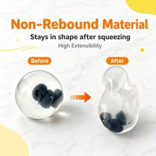 1pc Transparent Non-Bouncing Stress Ball, Clear Squeeze Toy, Pocket Size Decompression Toy, Suitable For Office Study Room Daily Stress Relief, Small Holiday Gift - Multicolor - View 3