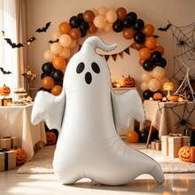 1pc 140cm Extra Large Ghost Cartoon Shaped Toy Balloon, Suitable For Halloween Theme Party, Birthday, Ghost Festival Costume, European And American Halloween, Window Display, Influencer Halloween Decoration, Party Photo Prop Balloon - View 2
