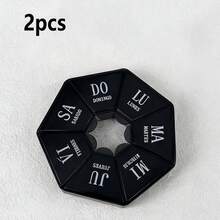 2 piezas Caja de almacenamiento mini de 7 rejillas - Estuche de pastillas semanal portátil, regalo ideal para personas mayores y viajeros - Rosa Fucsia - Ver 38