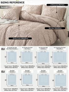 3-Piece Leaf Pattern Microfiber Duvet Cover Set (1 Duvet Cover And 2 Pillowcases), Lightweight And Breathable, Suitable For All Seasons, Ideal For Home Bedroom Bedding Set - Coffee Brown - View 3