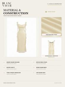 Cream| Women's Elegant Cream Sequin Mesh Ruffle Trim Bodycon Maxi Dress - 奶油色 - 查看 10