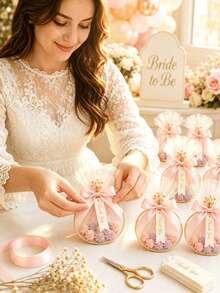 婚禮小禮物袋 白色/粉色 婚紗 DIY 禮物袋 婚禮小禮物袋 糖果與餅乾袋，派對小禮物袋，桌飾裝飾，適用於婚宴、新娘送禮派對、主題派對小禮物袋 - 彩色 - 查看 9