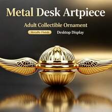 Peça de Arte de Metal para Mesa, Decoração de Mesa Colecionável para Adultos, Ornamento de Exibição com Giro Suave para Escritório e Casa, 14 Anos ou Mais - Dourado - Visão 3
