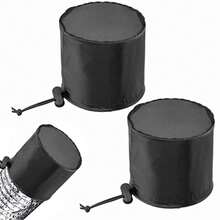 2 fundas de ventilación para tiendas de campaña de cultivo 4 pulgadas a prueba de polvo con banda elástica y hebilla fija para accesorios de tienda de campaña de cultivo de plantas - Negro - Ver 9