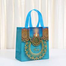 20/12/4pcs Diwali Gift Bags, Oil Lamp Double-Sided Print Tote Bags, Shopping Bags Suitable For Diwali Gift Giving And Blessing - Multicolor - View 5