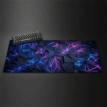 1pc Creative Fashion Geometric Design Extended Gaming Mouse Pad, Large Gaming Mouse Waterproof With Rubber Base, Non Slip Desktop Pad, Suitable For Home And Office, Abstract Painting - View 5