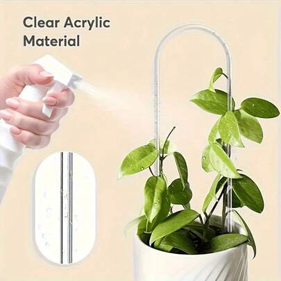 3pcs Acrylic Plant Climbing Rack, Transparent Garden Rack, Used For Potted Plant Support, Indoor Vine Plant Structure, Suitable For Flowers And Vegetables, Monstera, Pothos And Other Indoor Plant Support, Potted Plant Support Accessories-