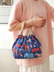 1 buah Tas Bekal Makan Siang Serut Motif, Kantong Bento Genggam Portabel, Tas Penyimpanan Makanan Tahan Air dan Dapat Digunakan Kembali, untuk Sekolah, Perjalanan Luar Ruangan, Berkemah, dan Piknik Sehari-hari, Serbaguna untuk Semua Musim - Tersedia berbagai warna dan gaya. - View 17