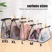 1pc Hanging Closet Storage Bag, PVC Transparent Dust-Proof Breathable Bag, Handbag Clothing Storage Bag, Wallet Storage Bag - Multicolor - View 9