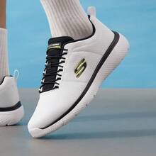 Skechers Sepatu lari dan sepatu kasual olahraga pria one-piece berbahan flyknit yang bernapas dan bersol lembut, memberikan bantalan untuk penggunaan sehari-hari. - Putih - View 6