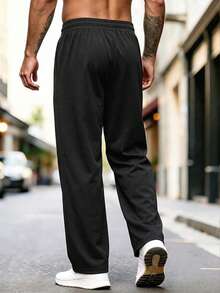 Men's Casual Sweatpants, Loose Straight-Leg Fit, Available In Multiple Colors. Sports - Black - View 2