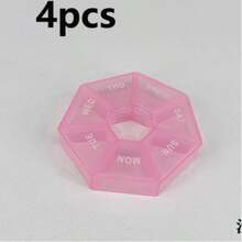 2 piezas Caja de almacenamiento mini de 7 rejillas - Estuche de pastillas semanal portátil, regalo ideal para personas mayores y viajeros - Rosa Fucsia - Ver 42