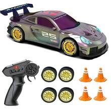 2.4GHz Remote Control Drift Race Car, Wireless High-Speed Motion Drift Car With LED Headlights And Chassis Lights, Realistic Racing Car Model Shock-Resistant Toy Car, Suitable As Birthday And Holiday Gift For Boys - Multicolor - View 10