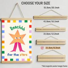 1pc Reach For The Stars Nursery Wall Art, Cute Star Print Canvas Painting, Inspirational Quote Poster For Boys And Girls Bedroom, Unframed/Framed/Hanging Decor - Multicolor - View 16