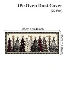 1pc Christmas Microwave Oven Dust Cover Including Christmas Tree Grid, Walnut Soldier, Gingerbread Man, Cartoon Santa Claus & Reindeer Style, Decorative Kitchen Appliance Cover, Christmas Decorations For Home, Kitchen Decor, Merry Christmas Party Decor, Christmas Gift, Xmas Decor, Easy To Clean, Anti-Fouling - Multicolor - View 13
