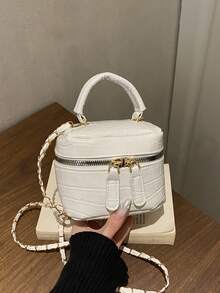 Lightweight Mini Chain Bag Quilted Handbag Bucket Bag Suitable For Girls College Students And Office Workers - White - View 10