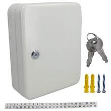 Wall-Mounted Key Storage Cabinet With Lock, Holds 48 Keys. - 20*25*7.5cm - View 7