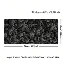 1pc New Japanese Style Cloud Mouse Pad, Cute Black Desk Mat, XXL Large Gaming Mouse Pad, Non-Slip Rubber Laptop Accessory, Home Office Gaming Desktop Use - View 12