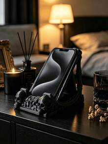 3D Gothic Skull Phone Stand, Creative Phone Holder, Desktop Phone Support. This Creative Desktop Decoration Is Suitable For Placement In Living Room, Bedroom, Office, Study Room. It Is Also An Ideal Choice For School Supplies, Compatible With All Smartphones And Tablets, Stable And Anti-Slip Desktop Storage, Essential For Office And Home Daily Use, Portable Travel Desktop Phone Stand Accessory - Bestselling Model - View 3
