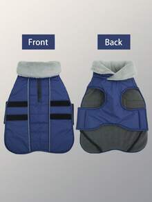 Winter Dog Coats, Anti-Frost Fleece Dog Vest, Cold Weather Dog Jacket With Reflective Panels - Features Adjustable Hook And Loop Straps For Easy On/Off, Suitable For Small, Medium, And Large Dogs - Royal Blue - View 11