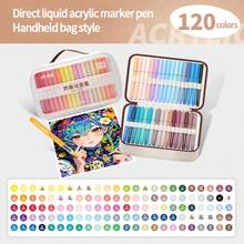 1pc Soft Tip Direct Liquid Acrylic Marker Pen 168 Colors/120 Colors/84 Colors/60 Colors/48 Colors/36 Colors Optional, Storage Bag Packaging, Layerable, Suitable For Colored Pencil Sketching Marker Pens, Suitable For Artist Painting Pens, Used For Making Christmas, Thanksgiving, New Year Gifts, Easter Eggs, Holiday Gifts, Card Making, Metal, Ceramic, Wine Glasses, Halloween Decoration Graffiti Pens, Painting Pens, Coloring Pens - Multicolor - View 12
