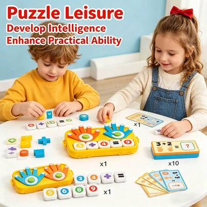Children's Matching Toy Finger Counting Matching Game Toy Parent-Child Interactive Game Party Entertainment Essential Toy | STEM Math Education Teaching Aid | Portable Arithmetic Card Set | Interactive Gift Suitable For Boys And Girls, Early Childhood Education Toy Finger Counting Montessori Early Education Educational Toy Teaching Aid Learn While Playing Exercise Thinking And Concentration Suitable For Birthday, Back To School, Ramadan, Easter Gifts