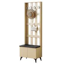 Brown Wood Hall Tree Coat Rack - Brown - View 1