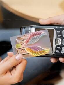 1pc "Angel" Official Credit Card Sticker Privacy Protection Card Skin, Angel Diamond Wings Holiday Gift PVC Material Anti-Fingerprint Anti-Scratch Wear-Resistant Card Sleeve Skin, Suitable For Small Chip Cards, Bank Cards, Credit Cards, Transit Cards, Student Campus Cards Personalized DIY - Multicolor - View 7